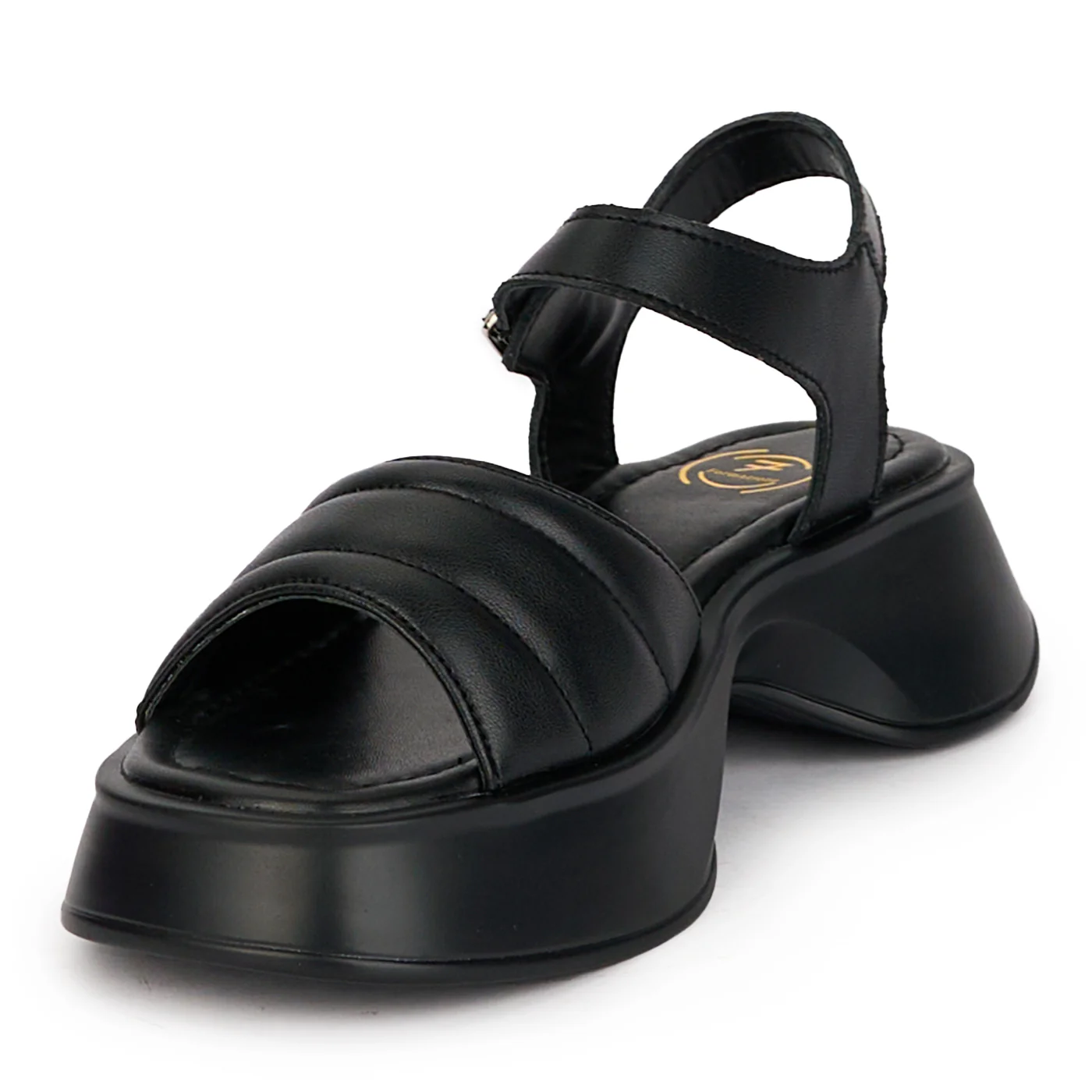 Sandale dama din piele naturala neagra cu talpa inalta 18221 - Image 3