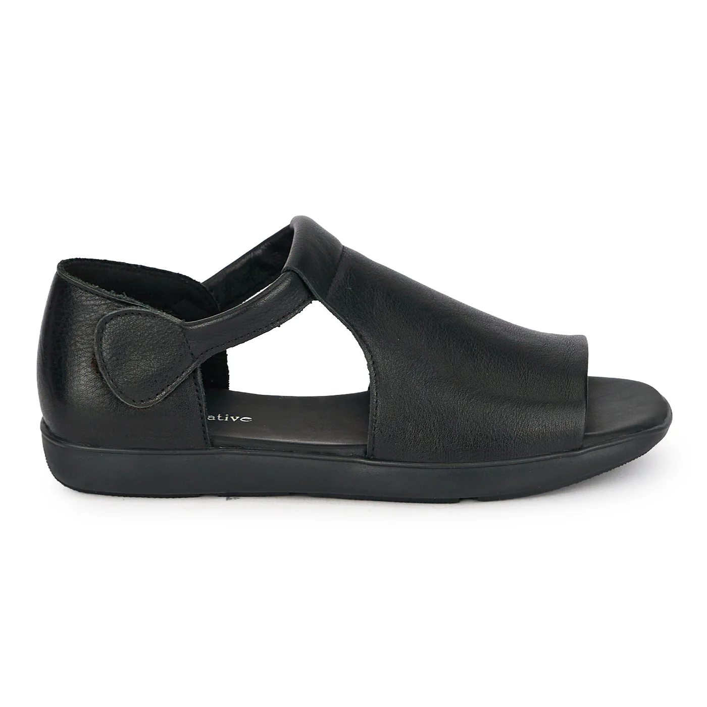 Sandale dama din piele naturala neagra cu talpa joasa 19934