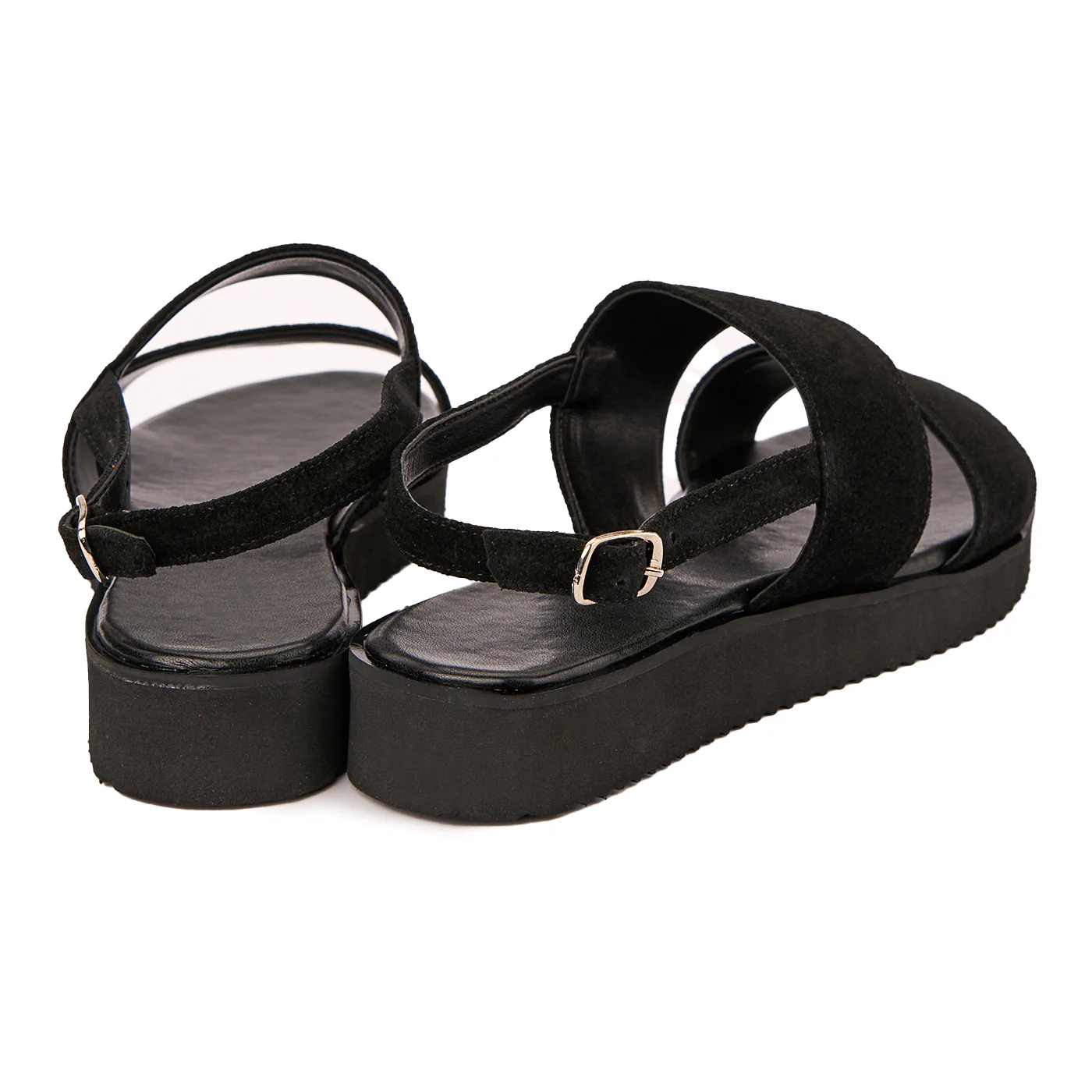 Sandale dama din piele naturala neagra cu talpa joasa 2516 - Image 2