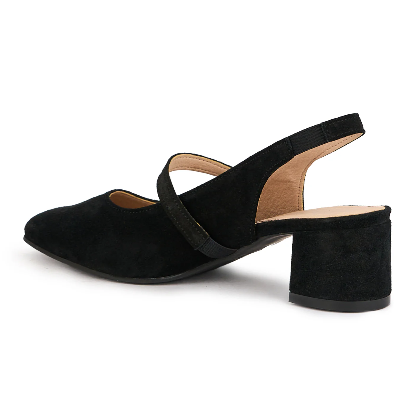 Sandale dama din piele naturala neagra cu toc gros 5 cm 16293 - Image 2