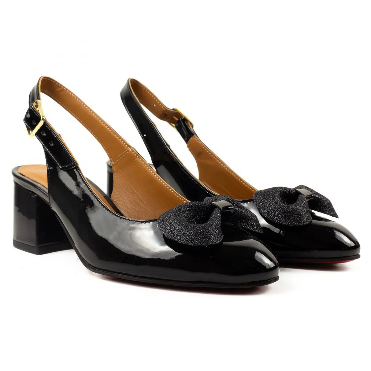 Sandale dama din piele naturala neagra cu toc gros 6 cm 15808 - Image 3