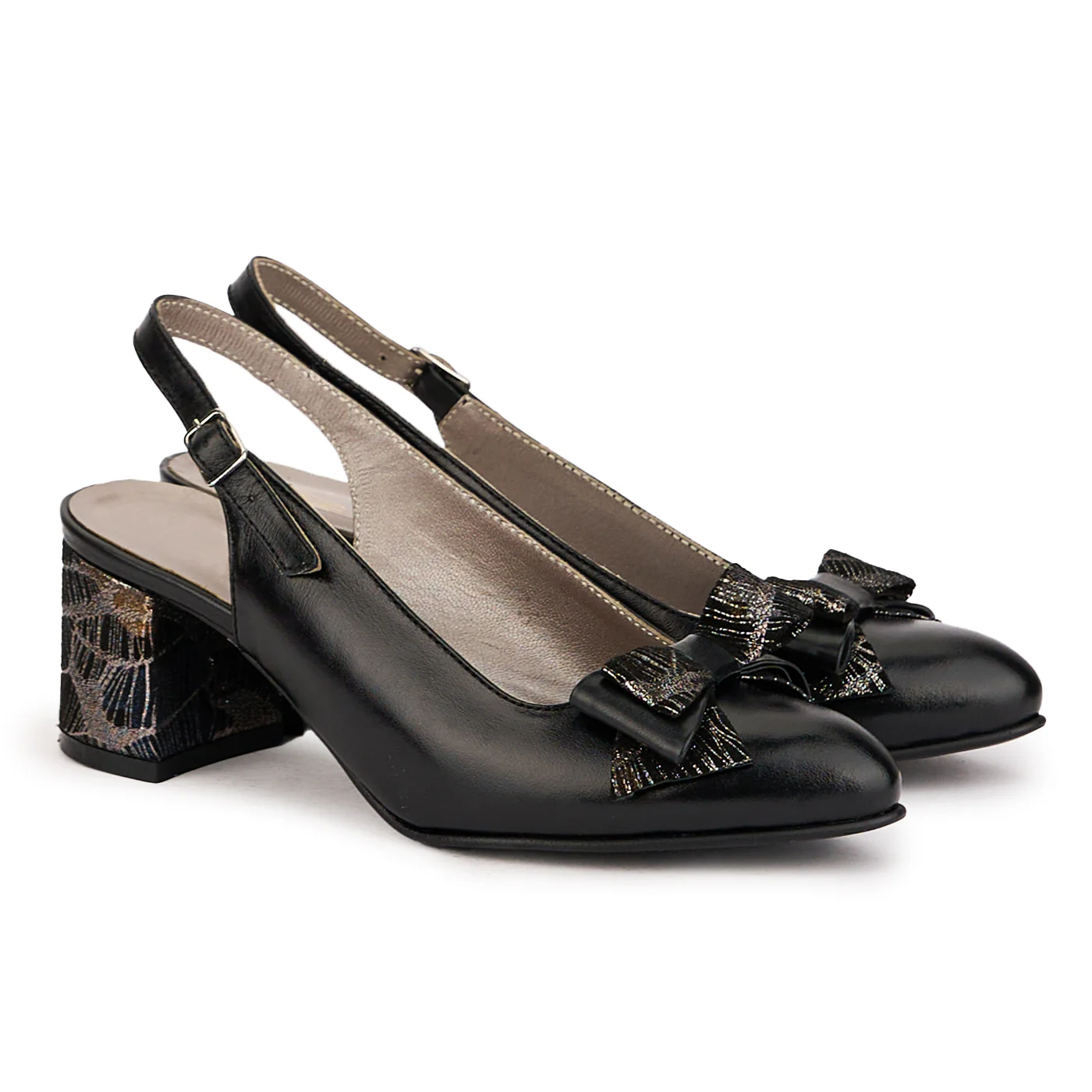 Sandale dama din piele naturala neagra cu toc gros 6 cm 16776 - Image 4
