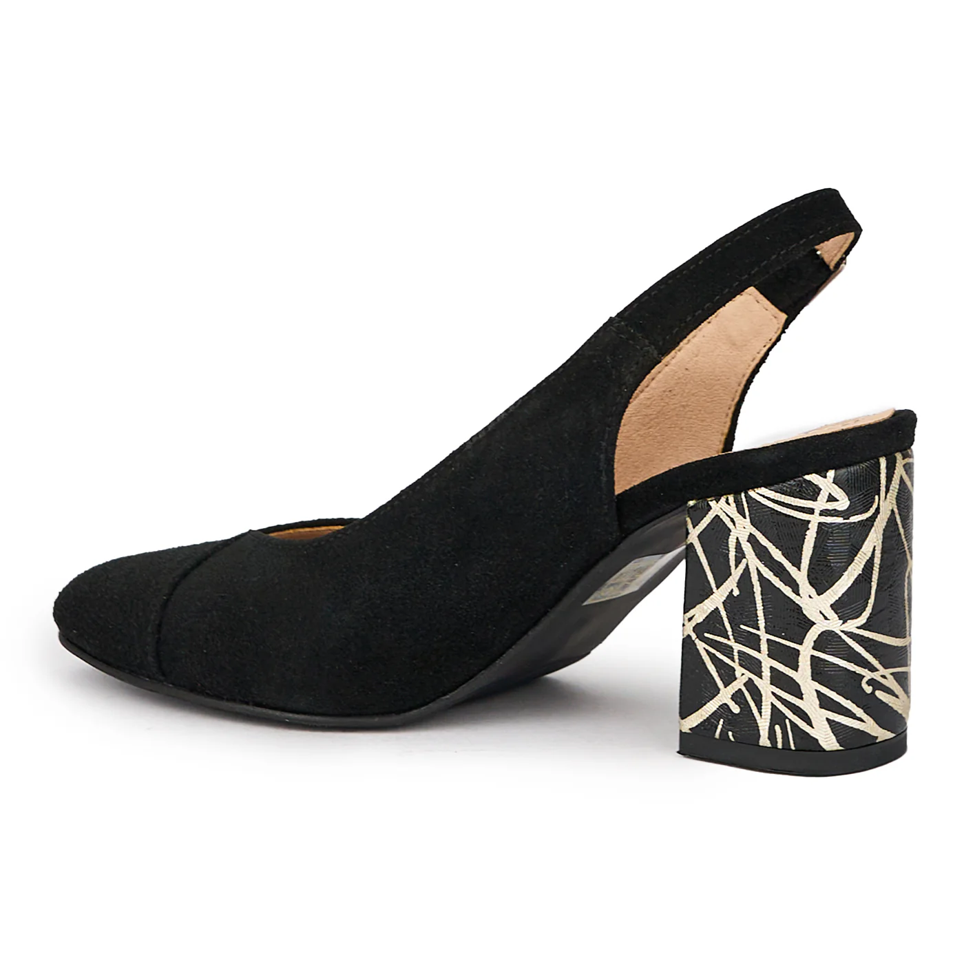 Sandale dama din piele naturala neagra cu toc gros 7.5 cm 15520 - Image 2