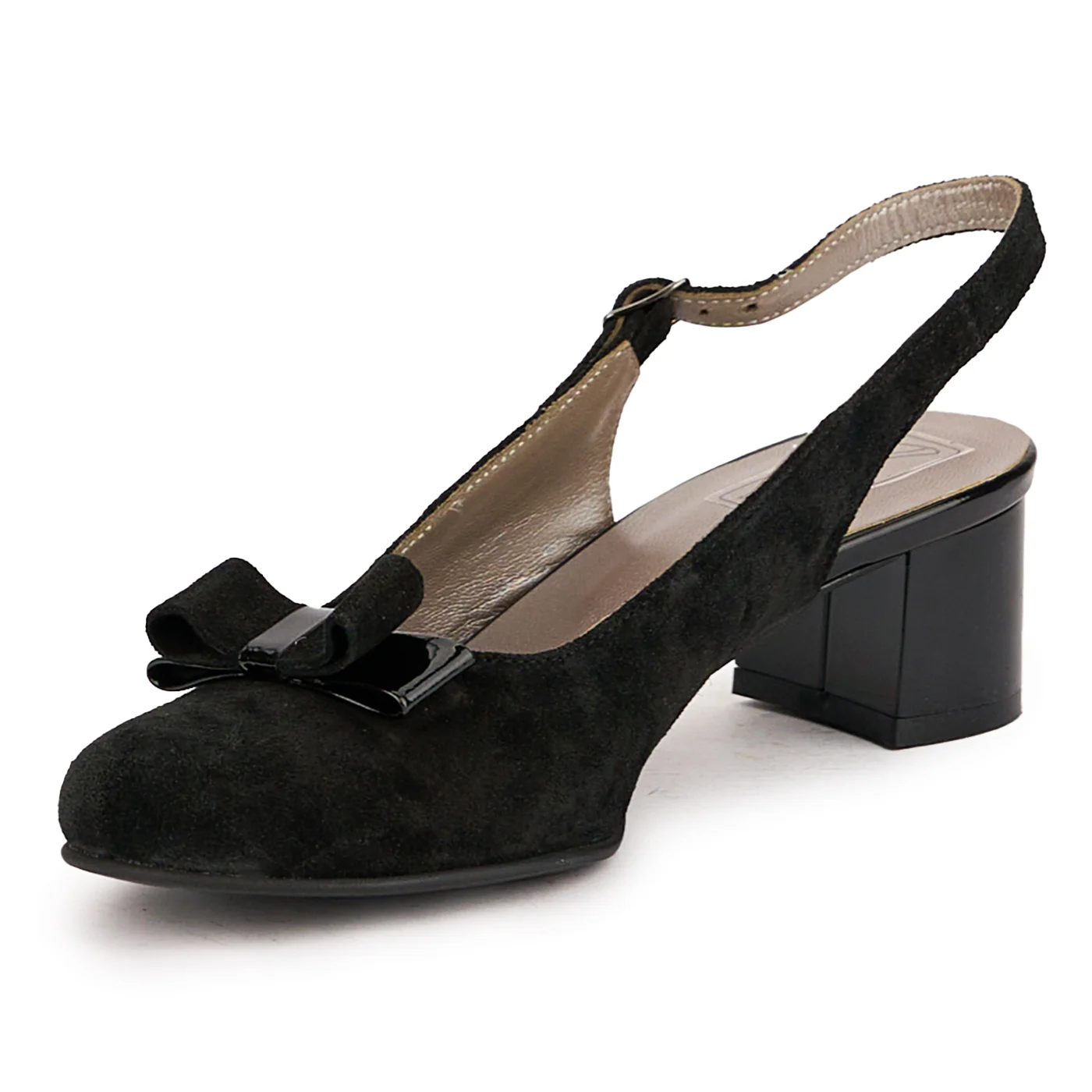 Sandale dama din piele naturala neagra cu toc mic 4.5 cm 16790 - Image 3