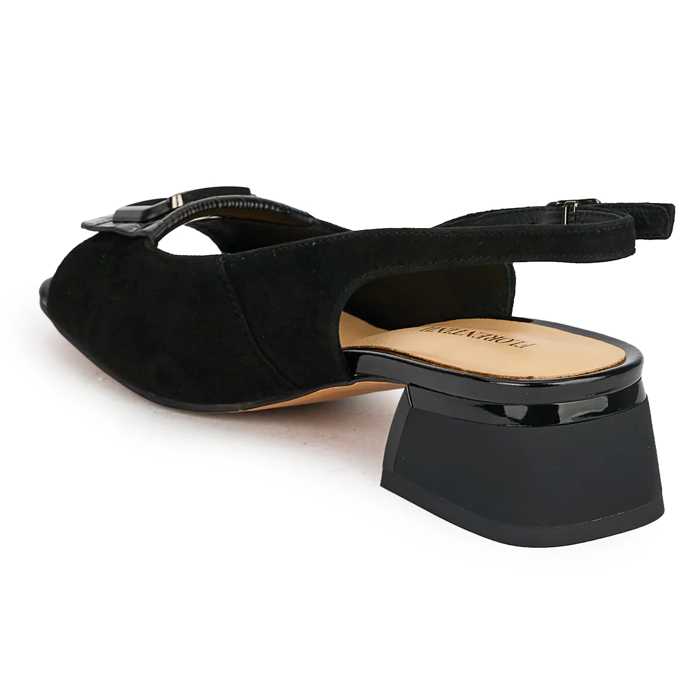 Sandale dama din piele naturala neagra cu toc mic 4 cm 19922 - Image 2