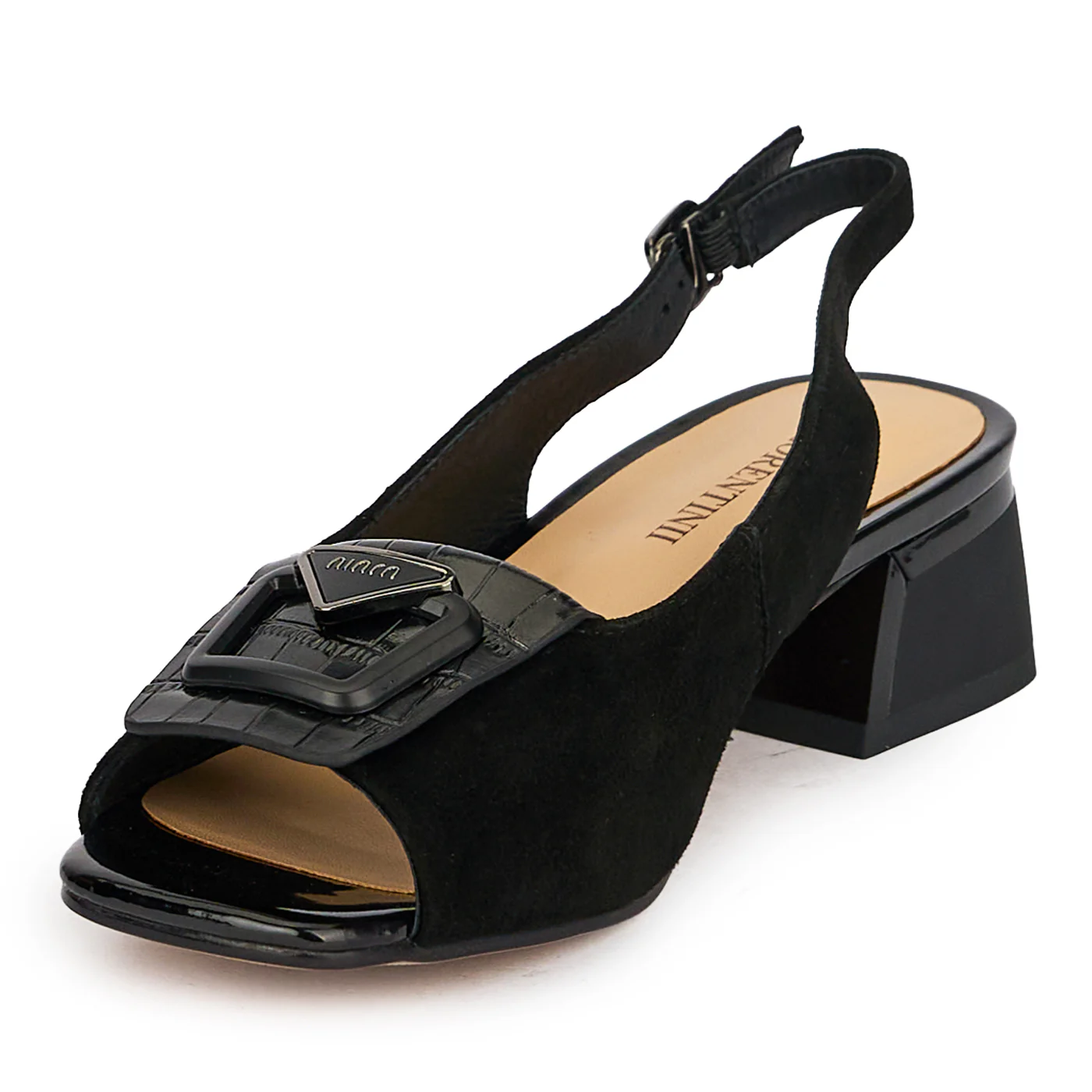 Sandale dama din piele naturala neagra cu toc mic 4 cm 19922 - Image 3
