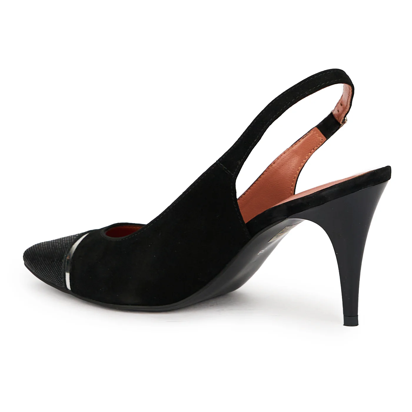 Sandale dama din piele naturala neagra cu toc subtire 8.5 cm 15701 - Image 2