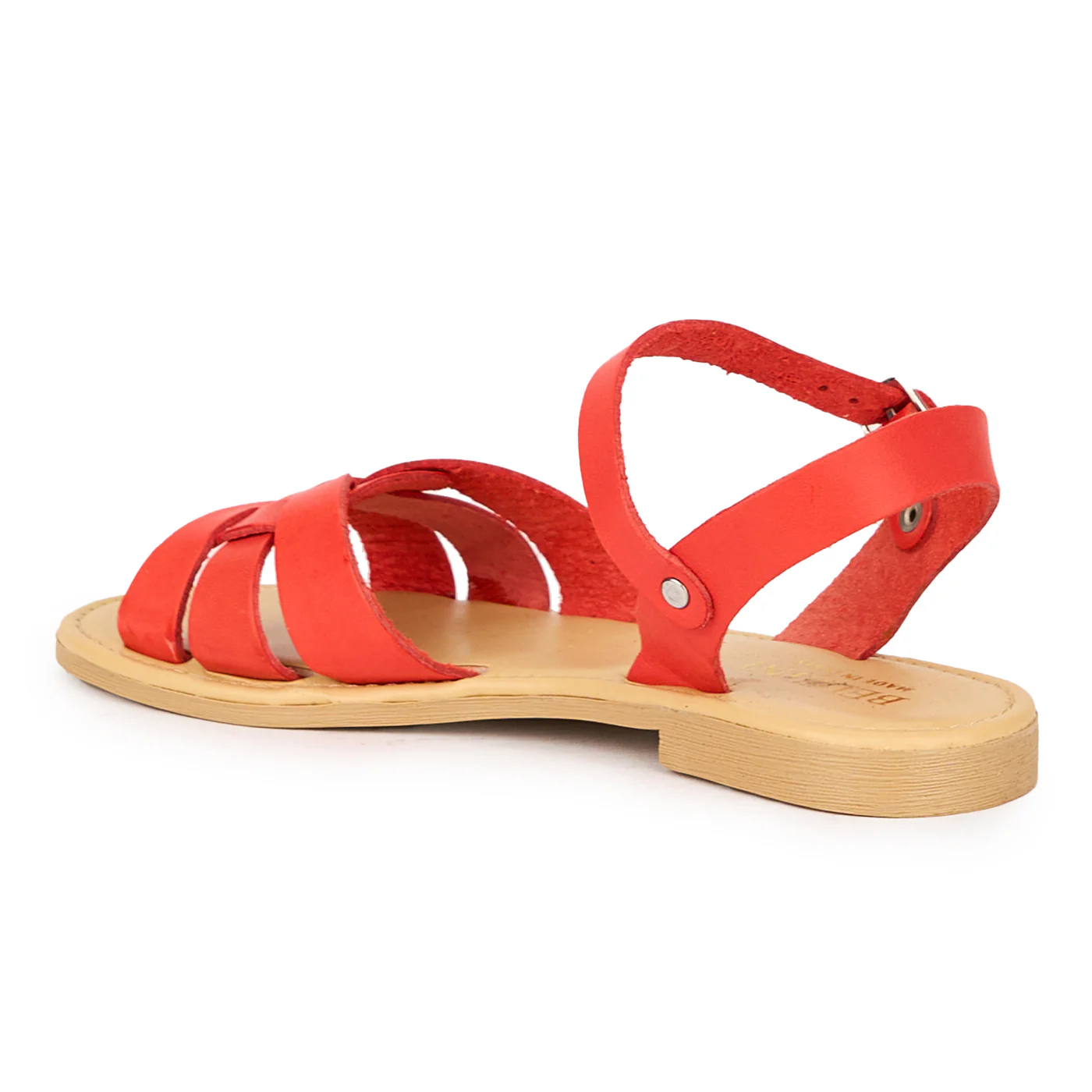 Sandale dama din piele naturala rosie 15384 - Image 2