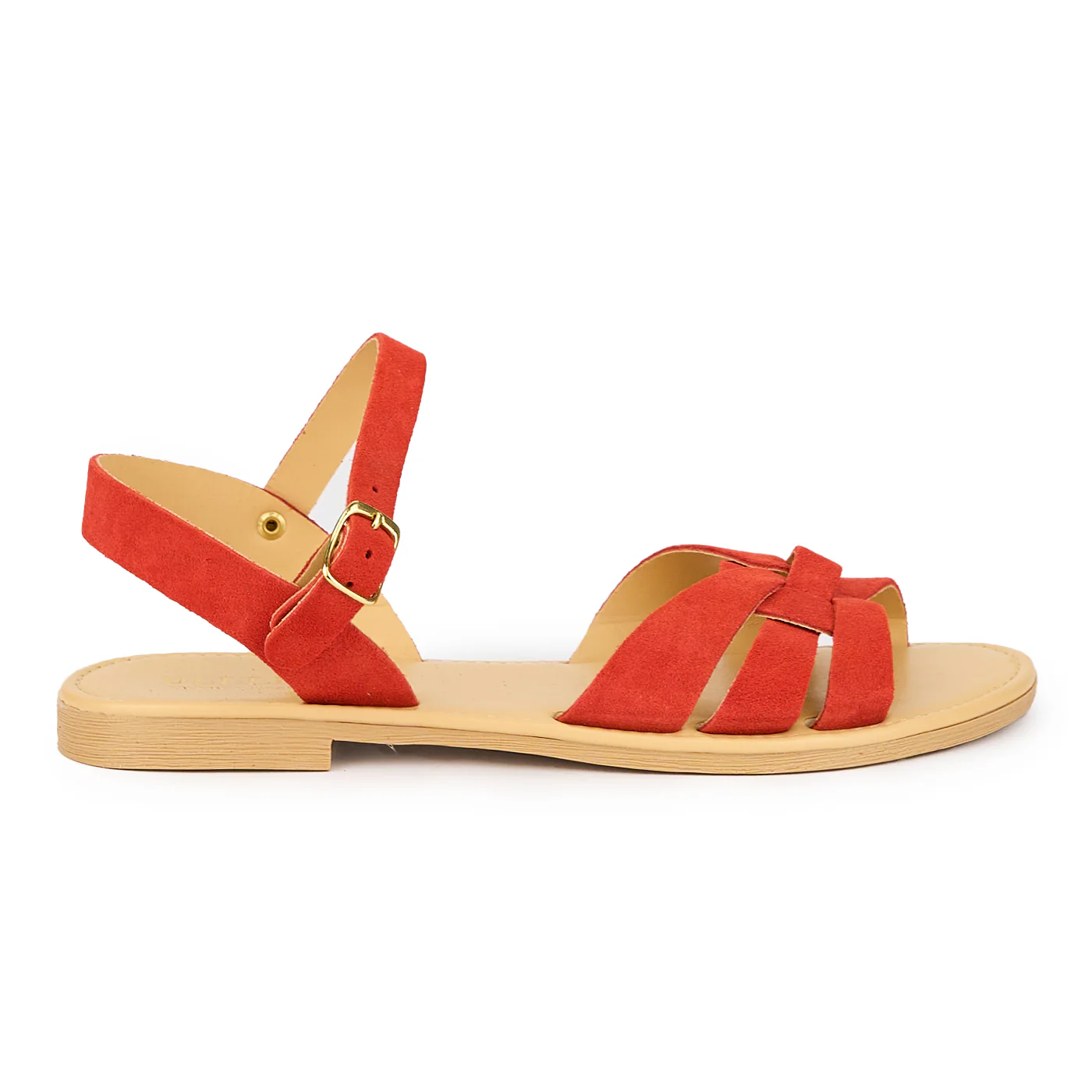 Sandale dama din piele naturala rosie 15532