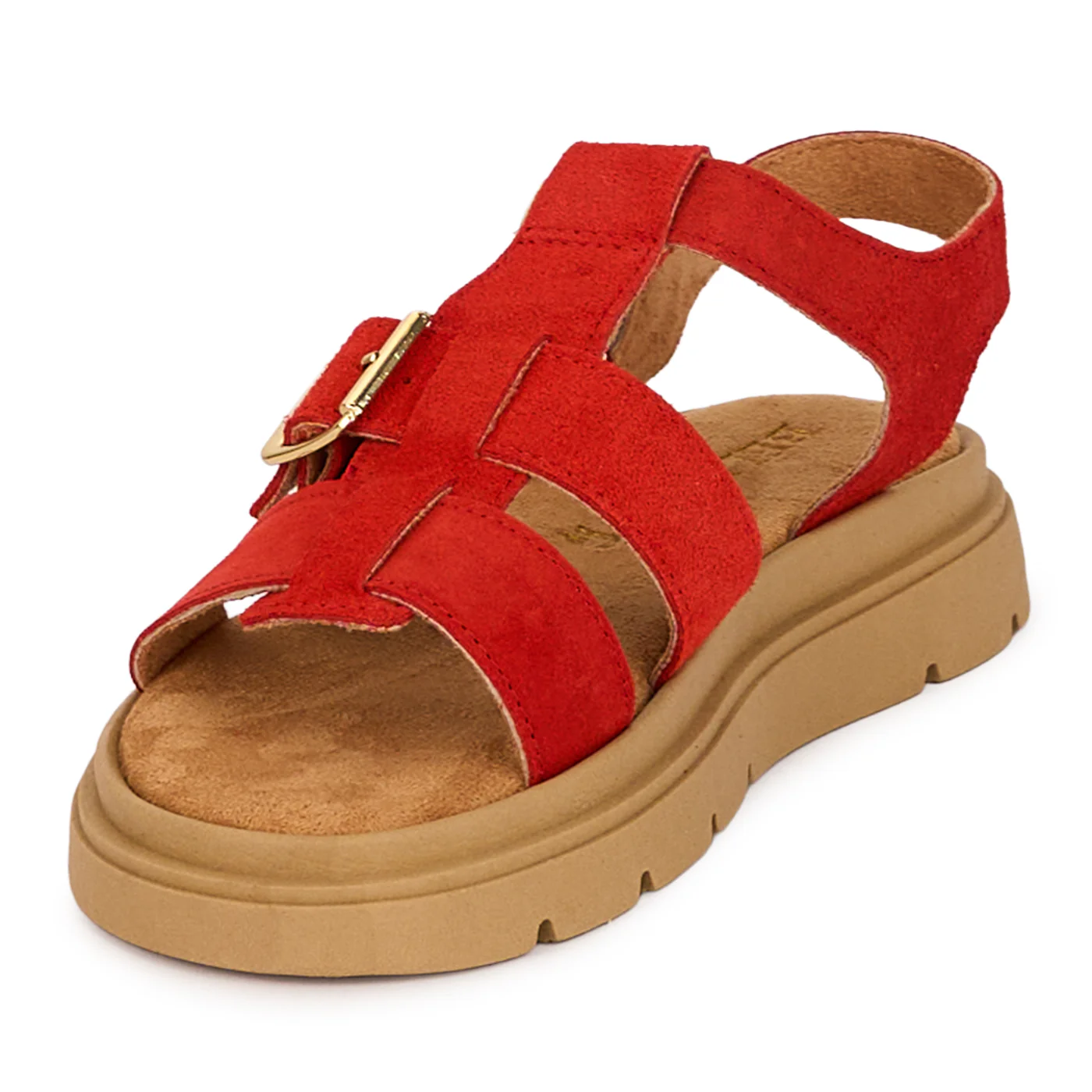 Sandale dama din piele naturala rosie 18567 - Image 3