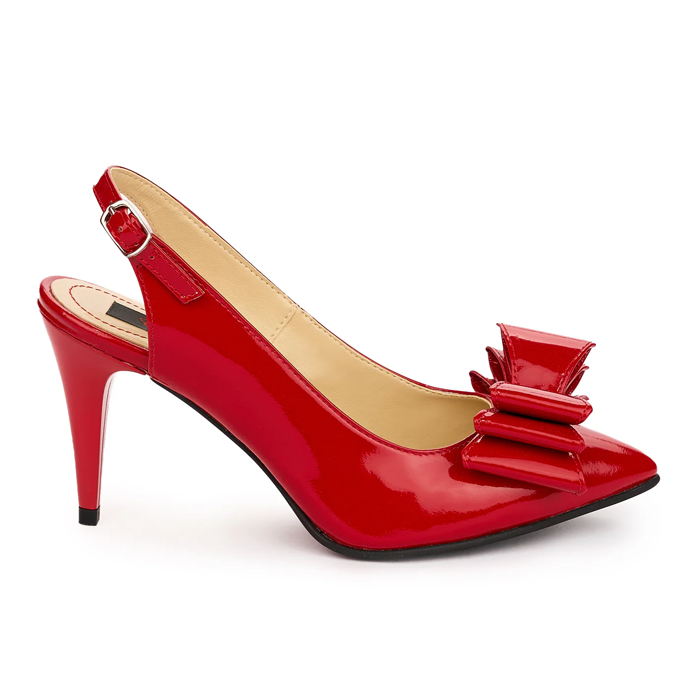 Sandale dama din piele naturala rosie cu toc subtire 9 cm 13781