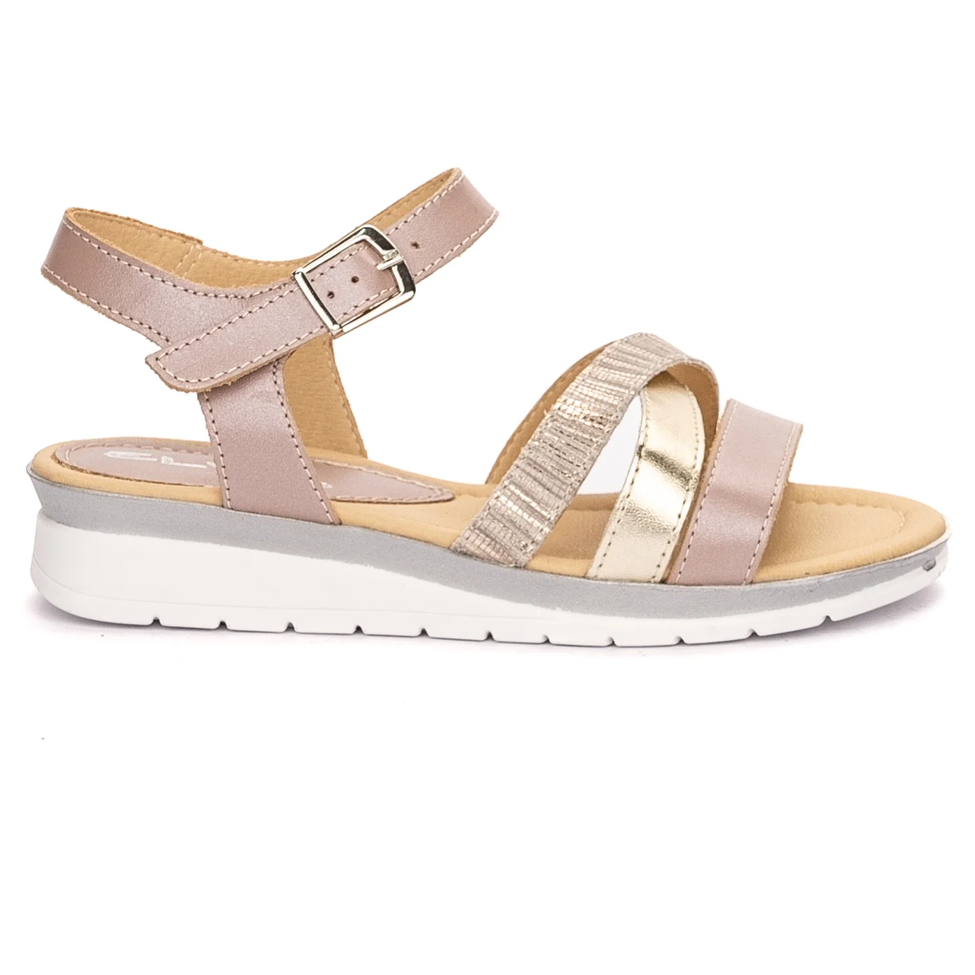 Sandale dama din piele naturala roz 13454