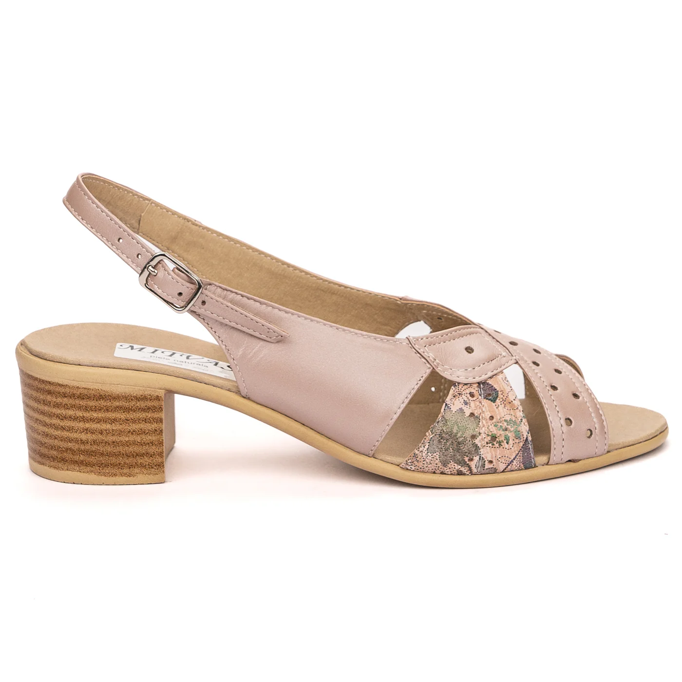 Sandale dama din piele naturala roz 13542