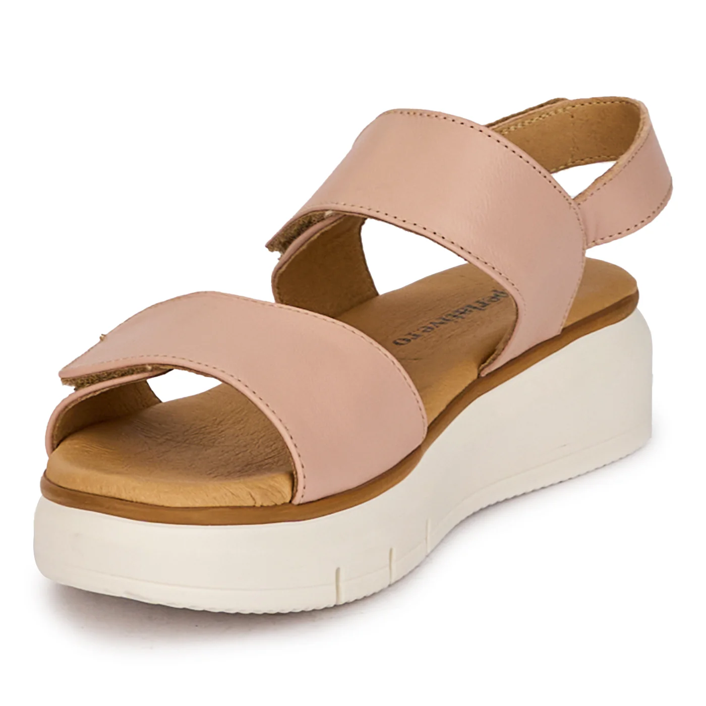 Sandale dama din piele naturala roz cu platforma 18252 - Image 3