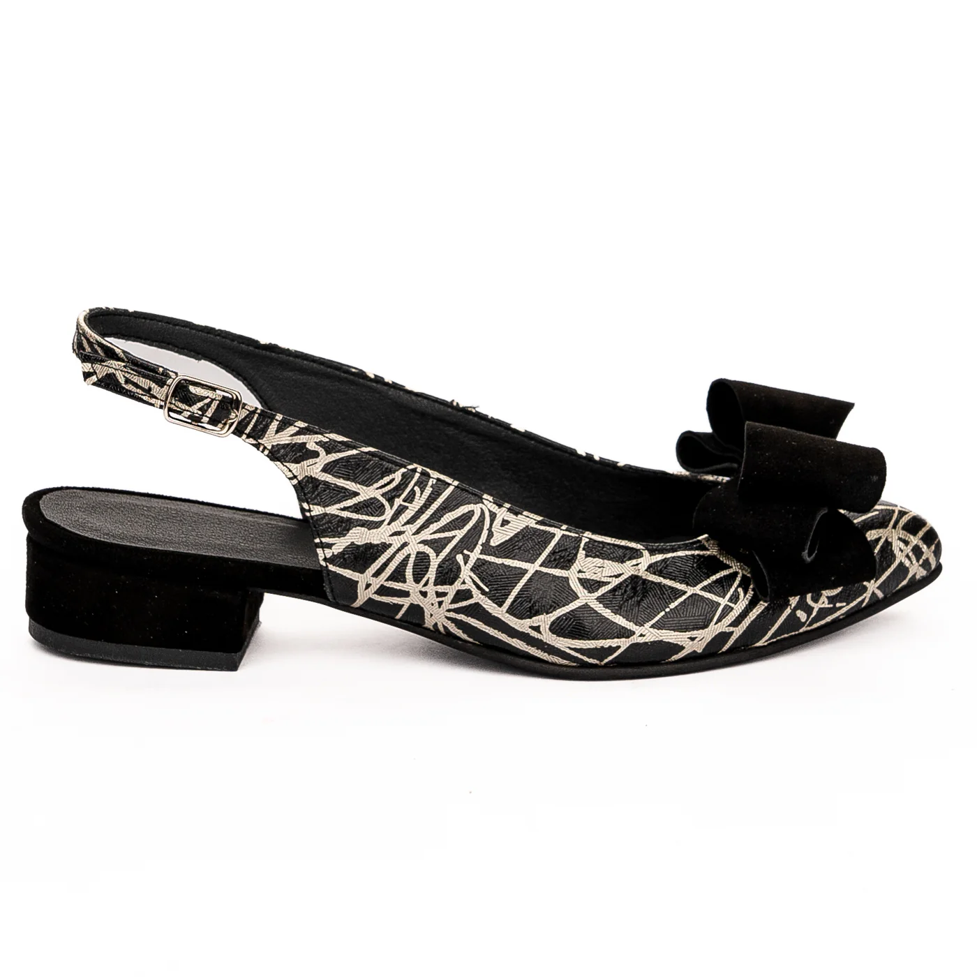 Sandale dama din piele naturala toc 3cm neagra 13236