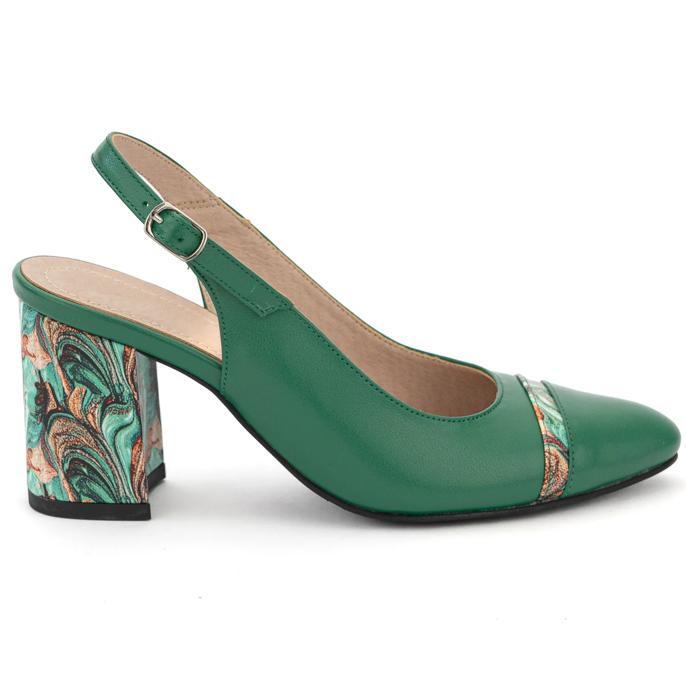 Sandale dama din piele naturala verde 14034