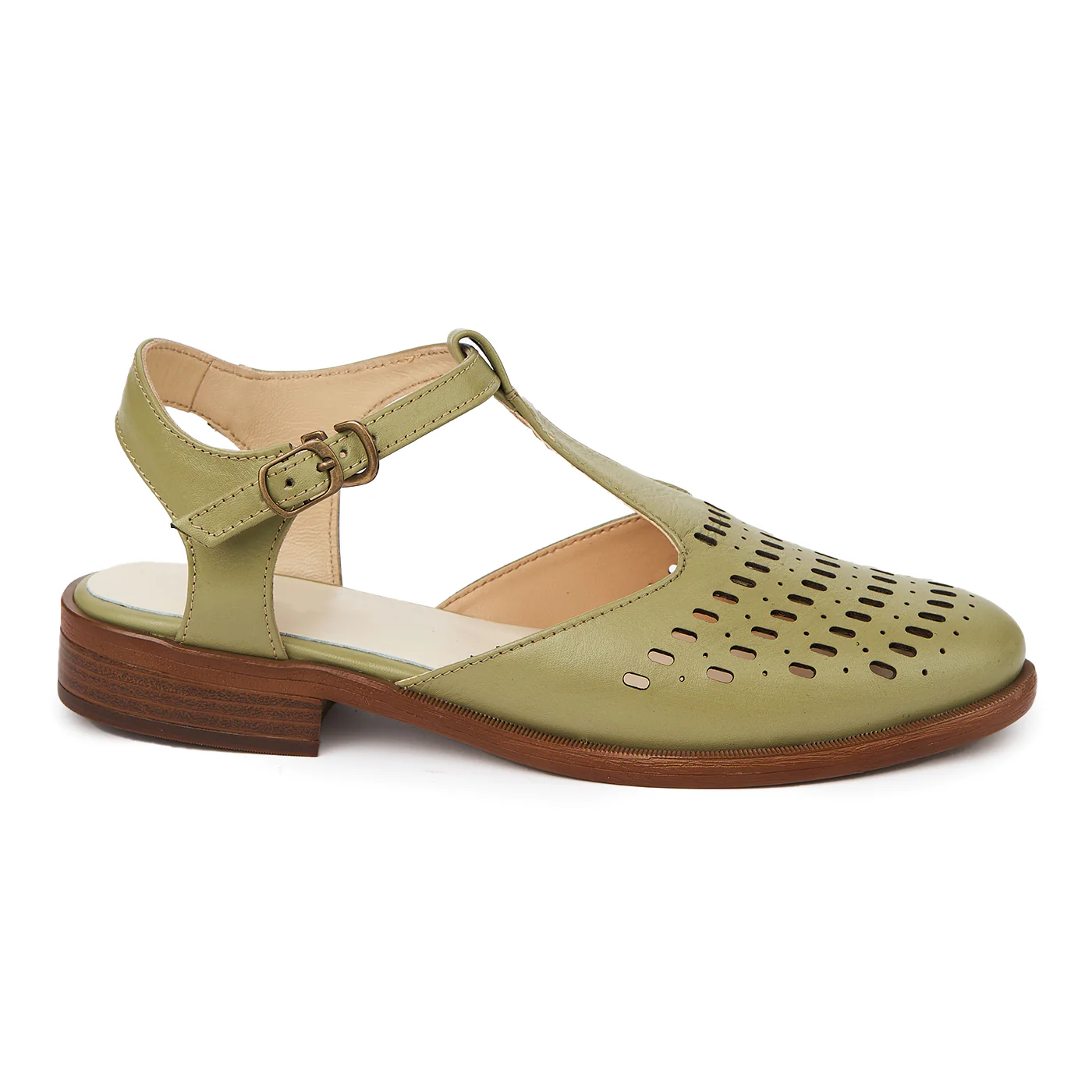 Sandale dama din piele naturala verde 2409