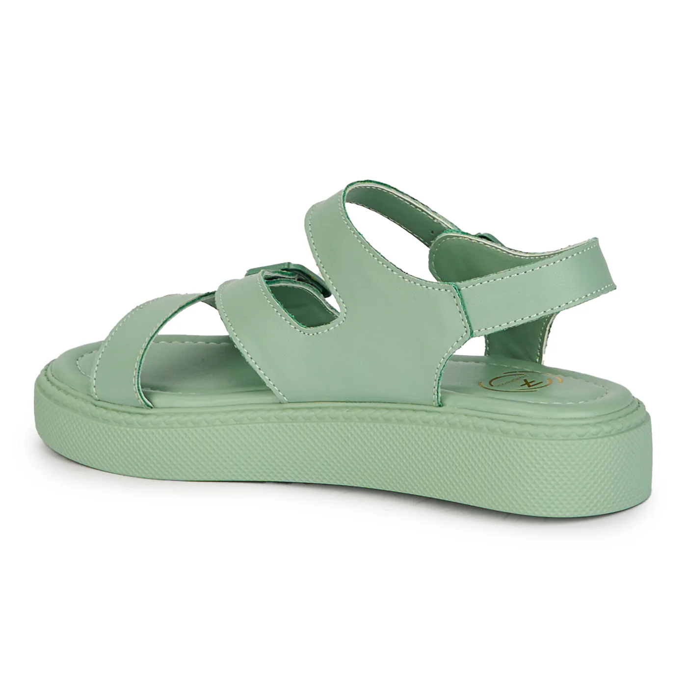 Sandale dama din piele naturala verde cu talpa joasa 18230 - Image 2
