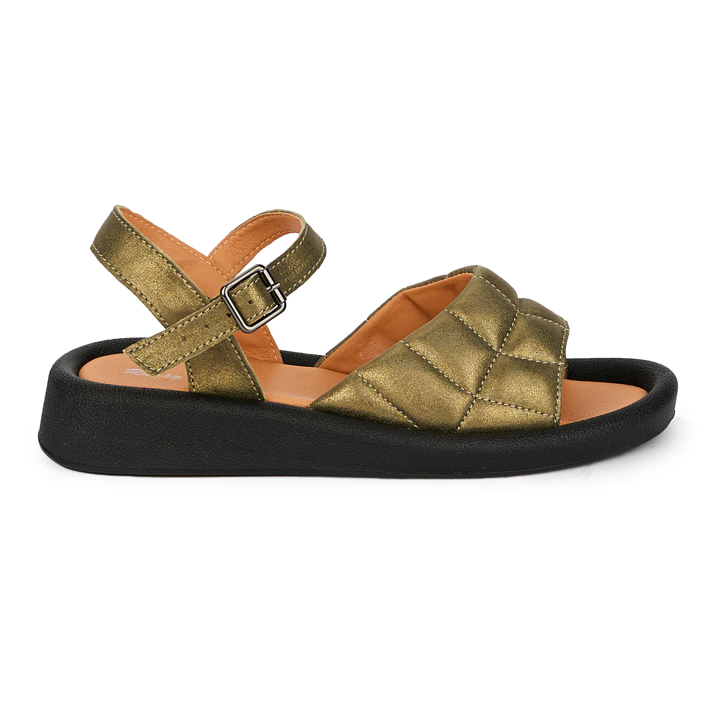 Sandale dama din piele naturala verde metalizat 18135