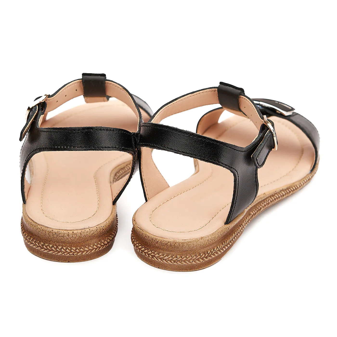 Sandale dama din piele neagra cu toc mic 2166 - Image 4