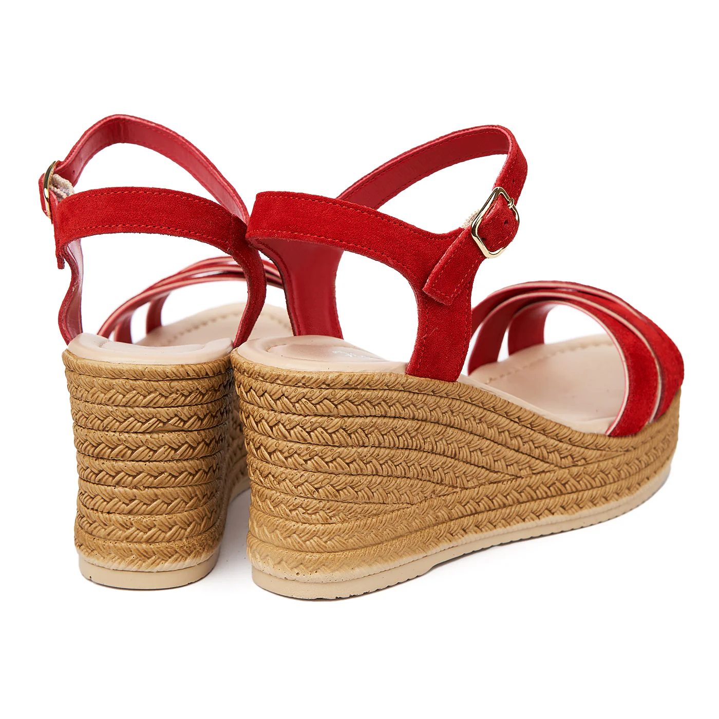 Sandale dama din piele rosie cu platforma 2401 - Image 2