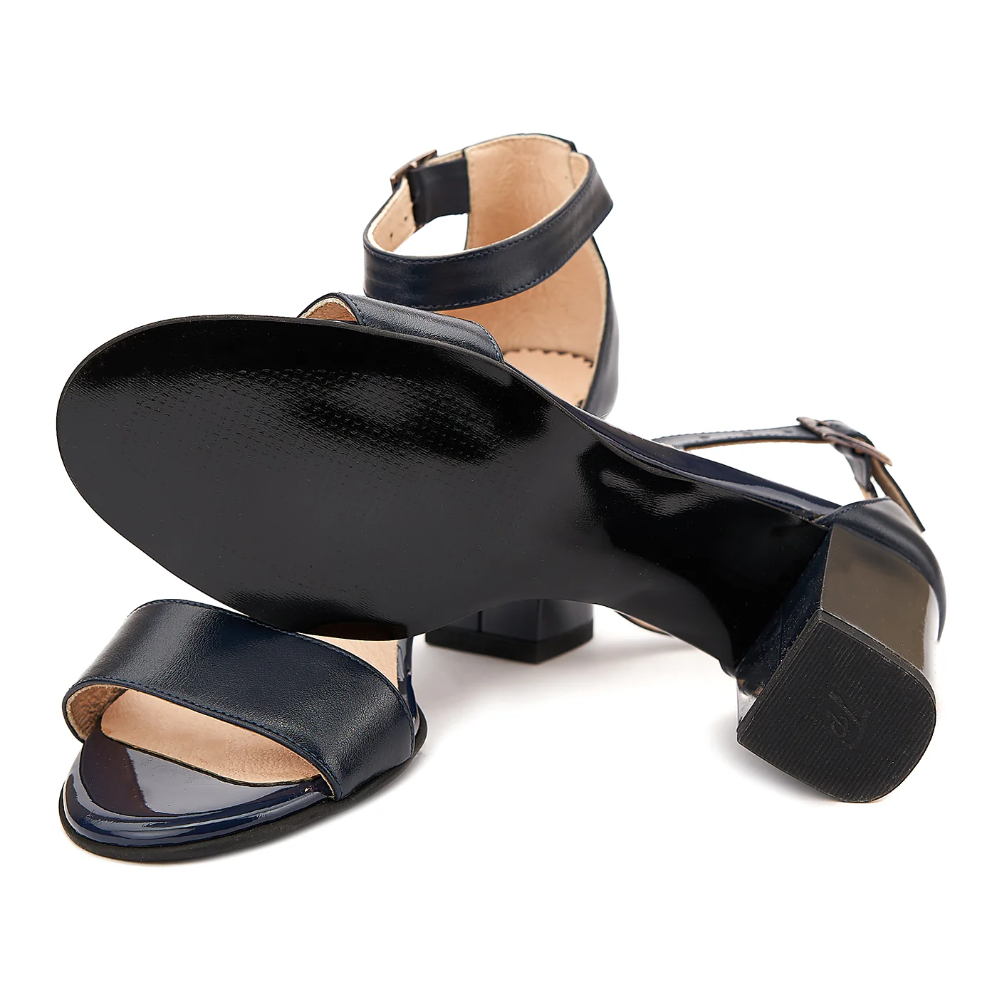 Sandale dama elegante din piele naturala bleumarin 5078 - Image 3