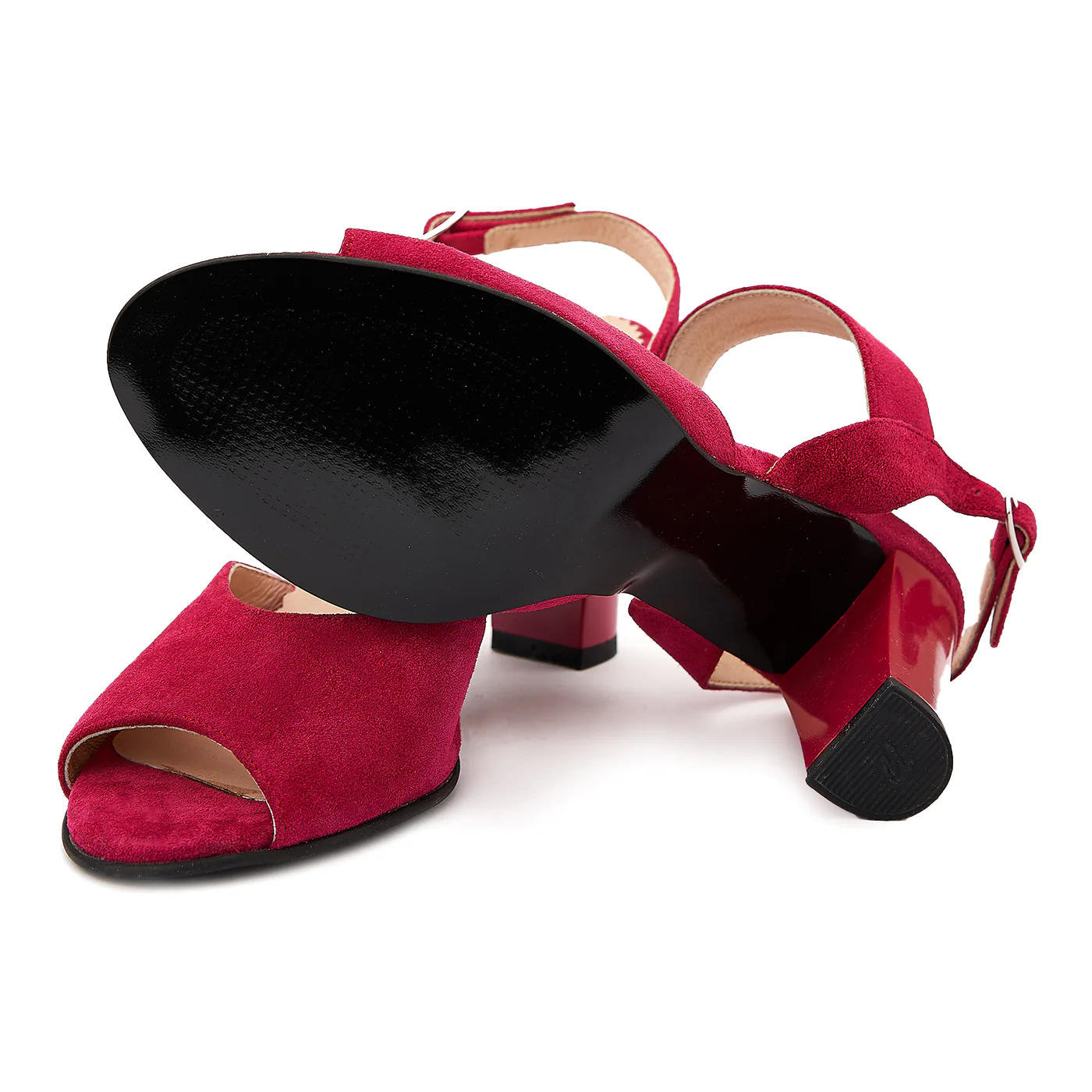 Sandale dama elegante din piele naturala rosie 5092 - Image 3