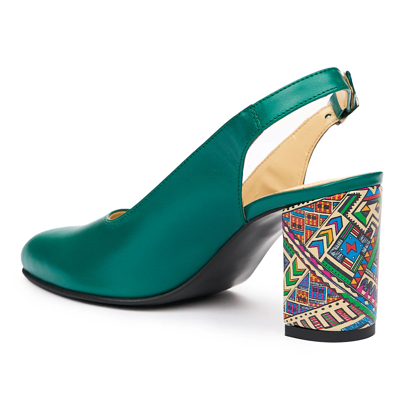 Sandale dama elegante din piele naturala verde 9394 - Image 3
