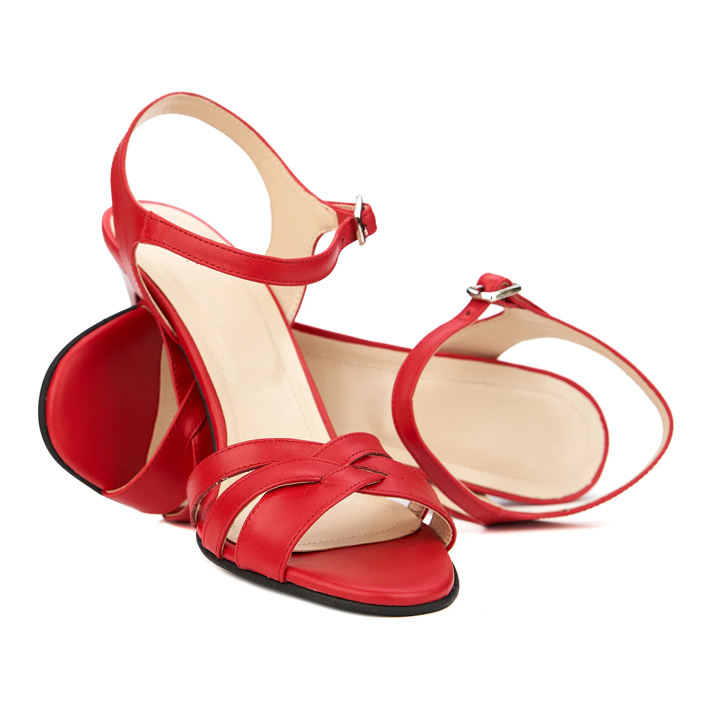 Sandale dama elegante din piele rosie 5163 - Image 4