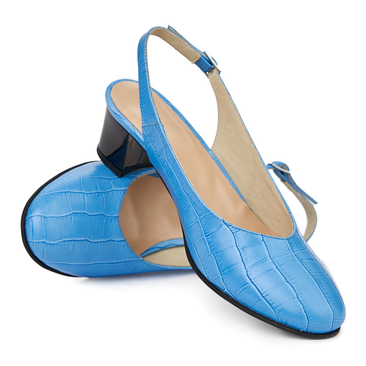 Sandale elegante din piele naturala albastra 5423 - Image 4