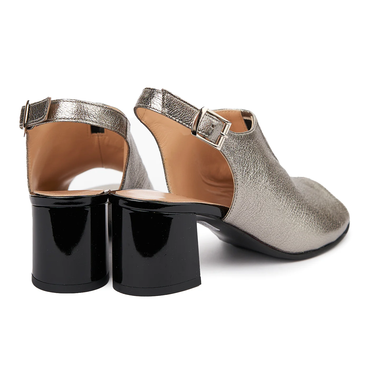 Sandale elegante din piele naturala argintie 5434 - Image 2