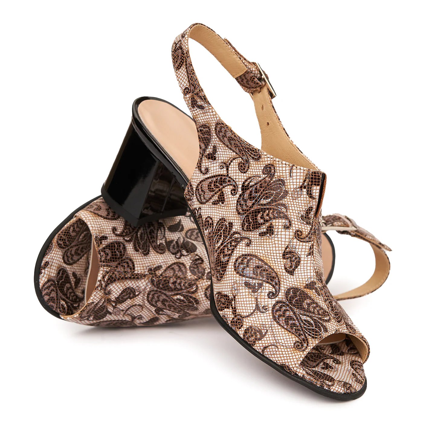 Sandale elegante din piele naturala bej 5517 - Image 3
