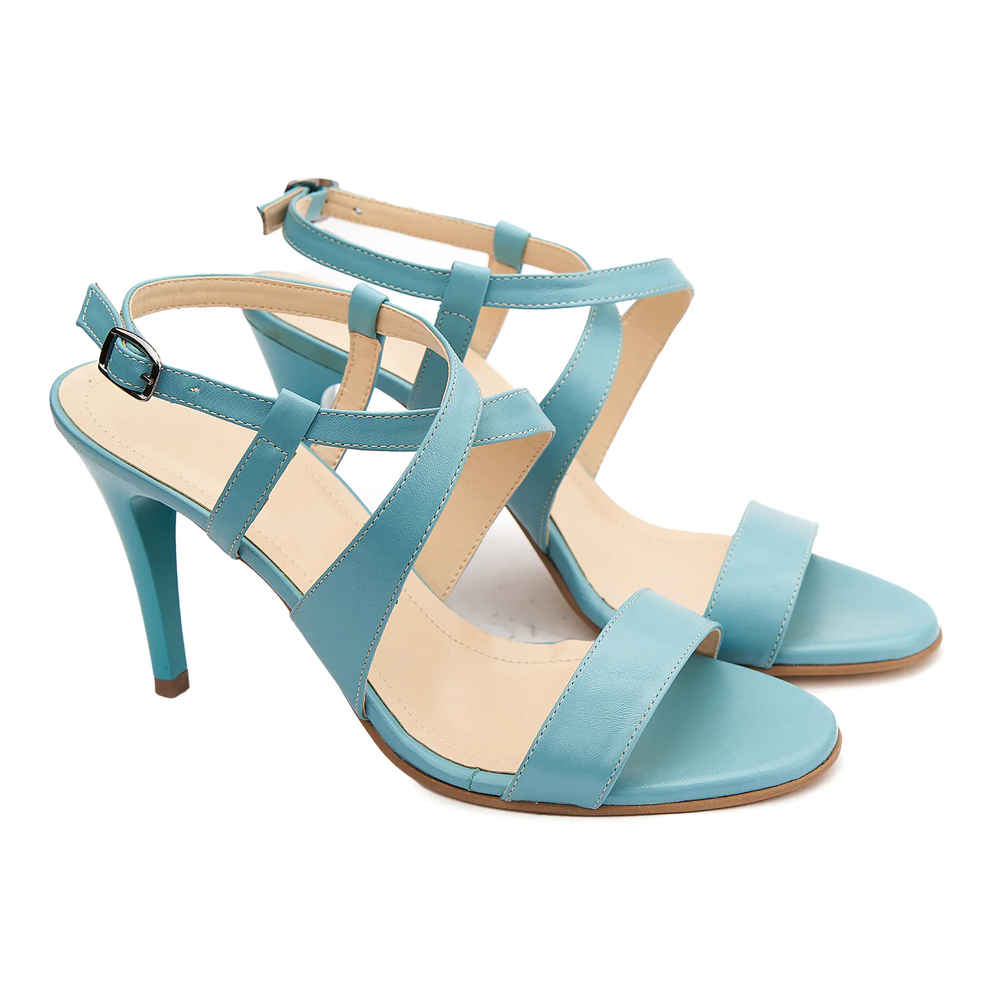 Sandale elegante din piele naturala bleu 5179