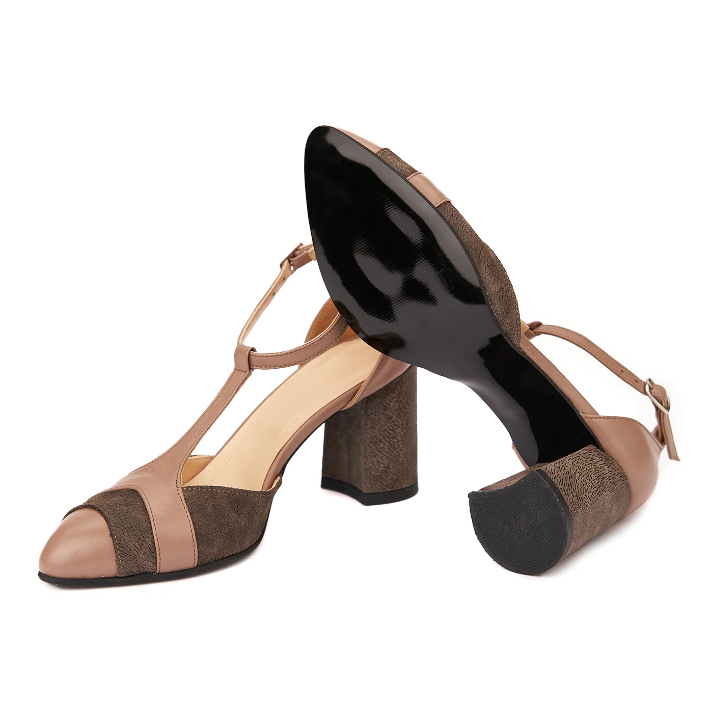 Sandale elegante din piele naturala cu toc gros 5293 - Image 3