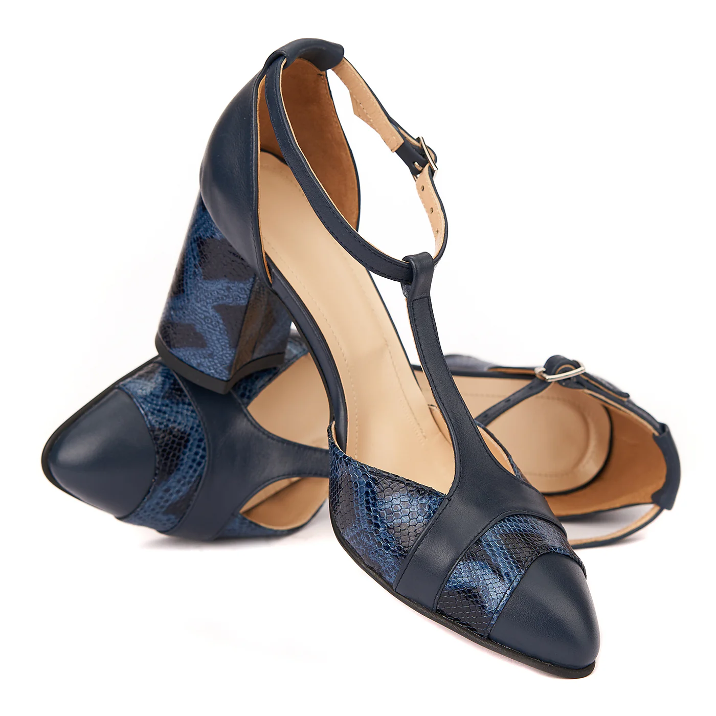 Sandale elegante din piele naturala cu toc gros 5294 - Image 4