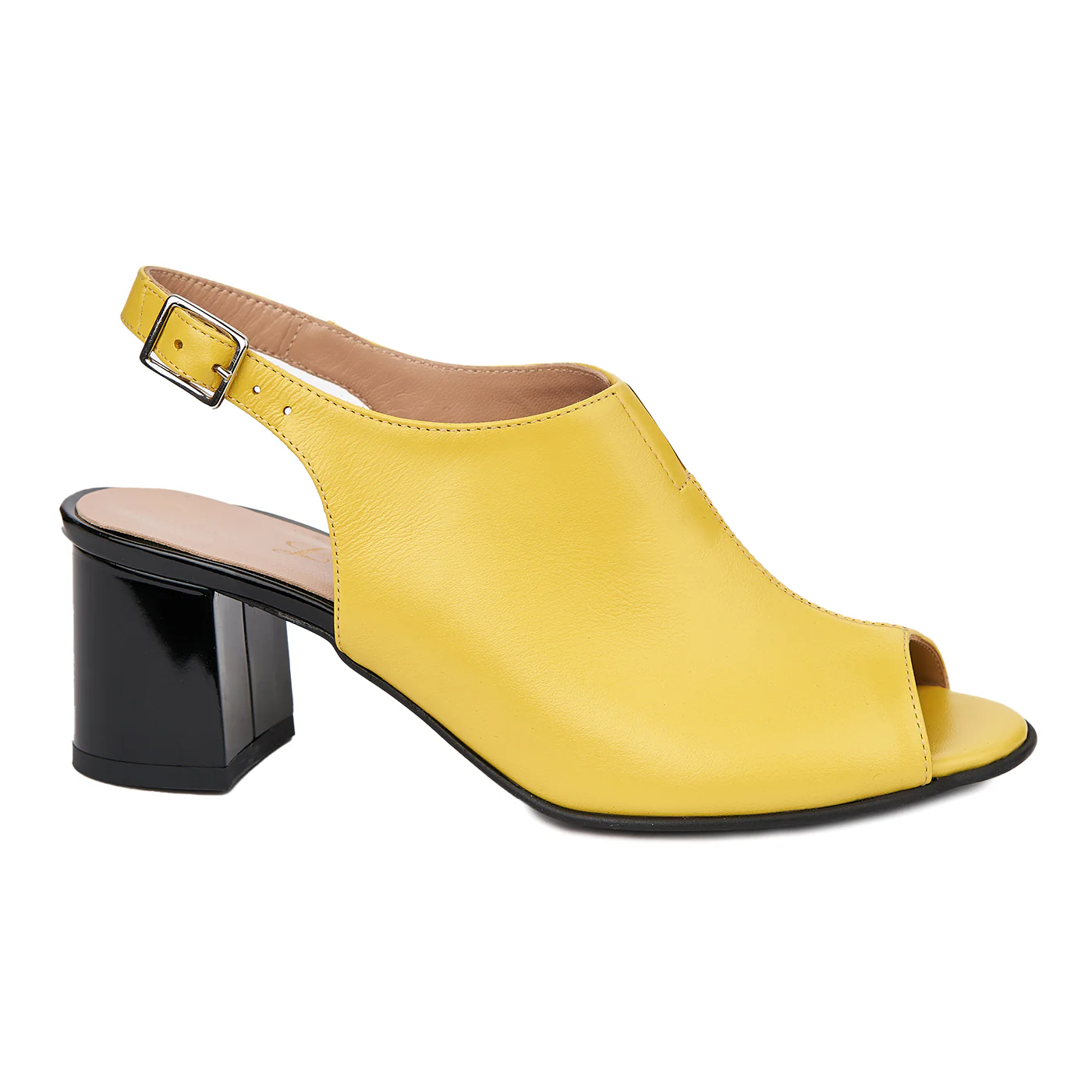 Sandale elegante din piele naturala galbena 5412