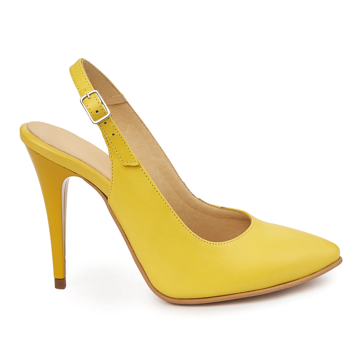 Sandale elegante din piele naturala galbena 5605
