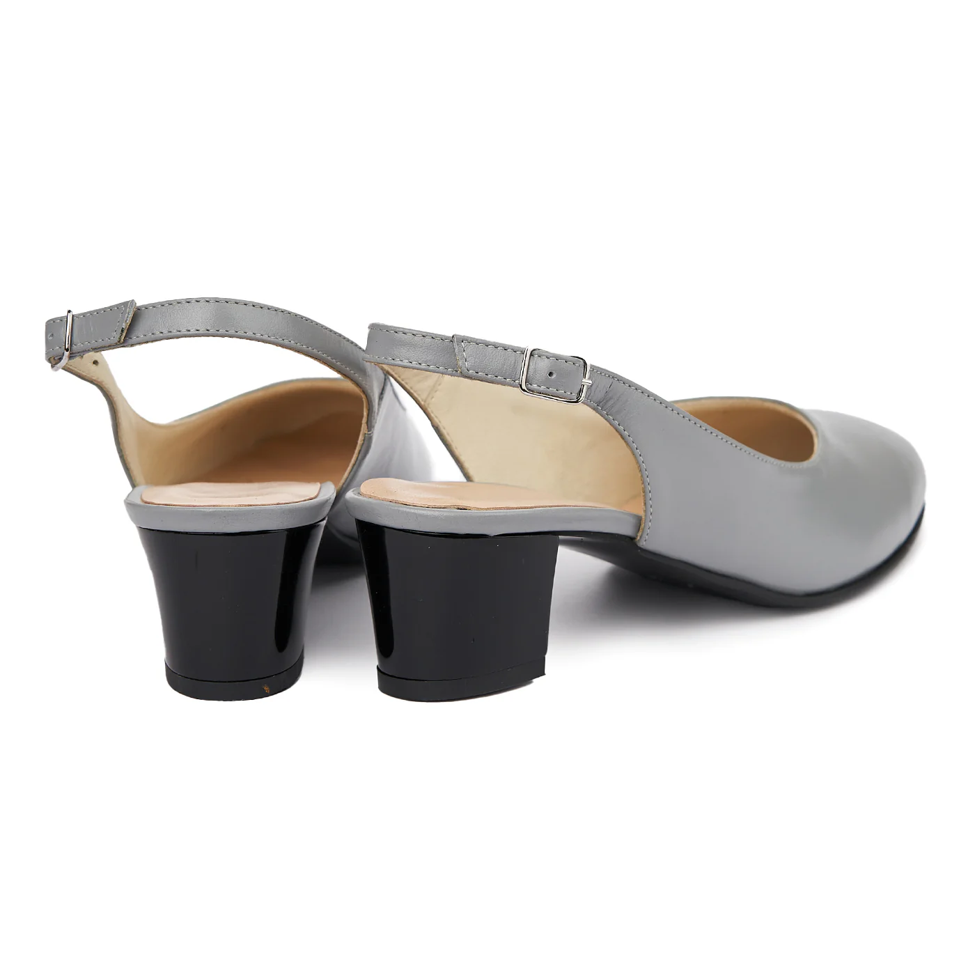 Sandale elegante din piele naturala gri 5420 - Image 2