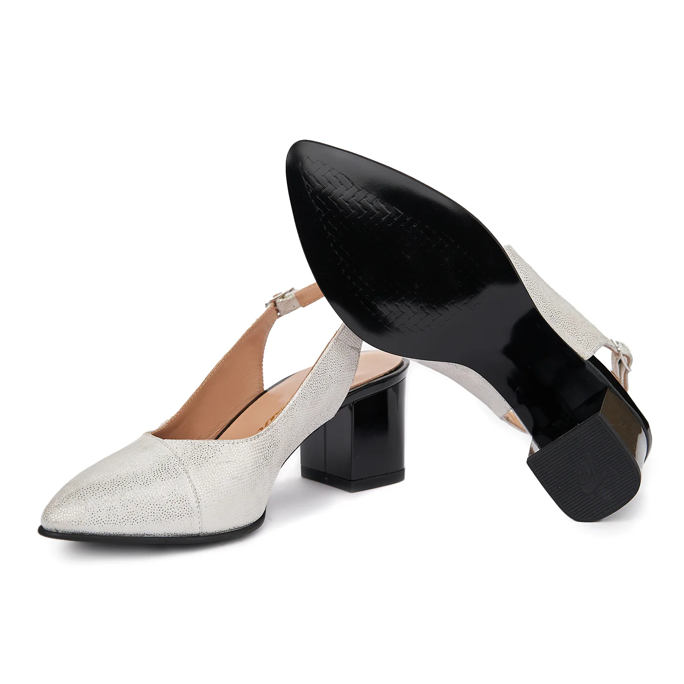 Sandale elegante din piele naturala gri 5426 - Image 3