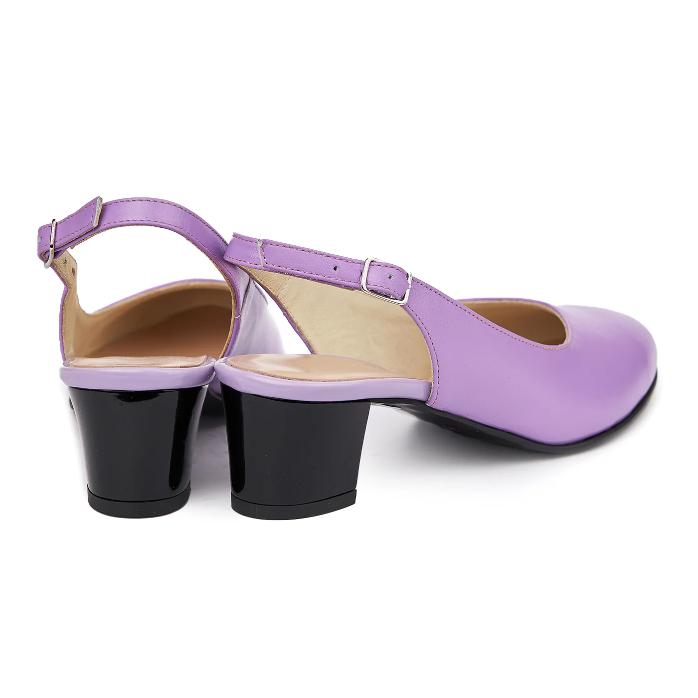 Sandale elegante din piele naturala lila 5422 - Image 2