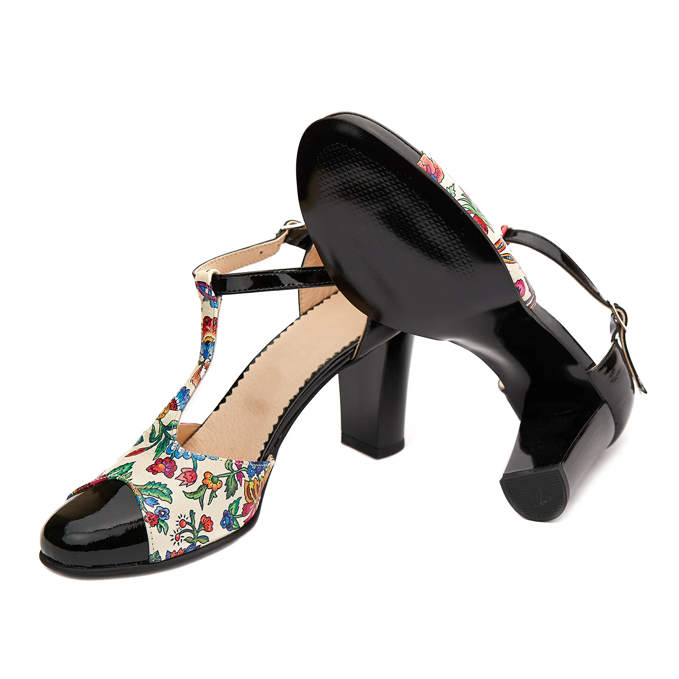 Sandale elegante din piele naturala model floral 5210 - Image 4