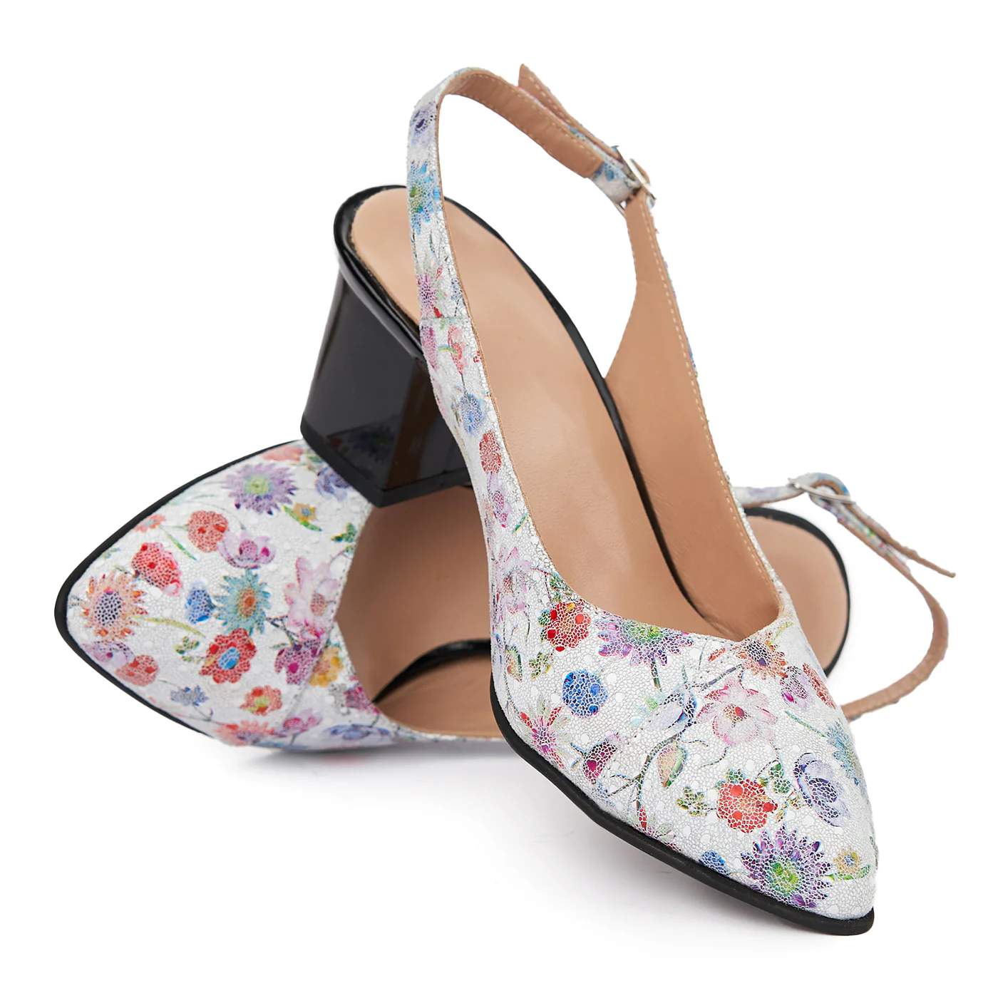 Sandale elegante din piele naturala model floral 5424 - Image 4