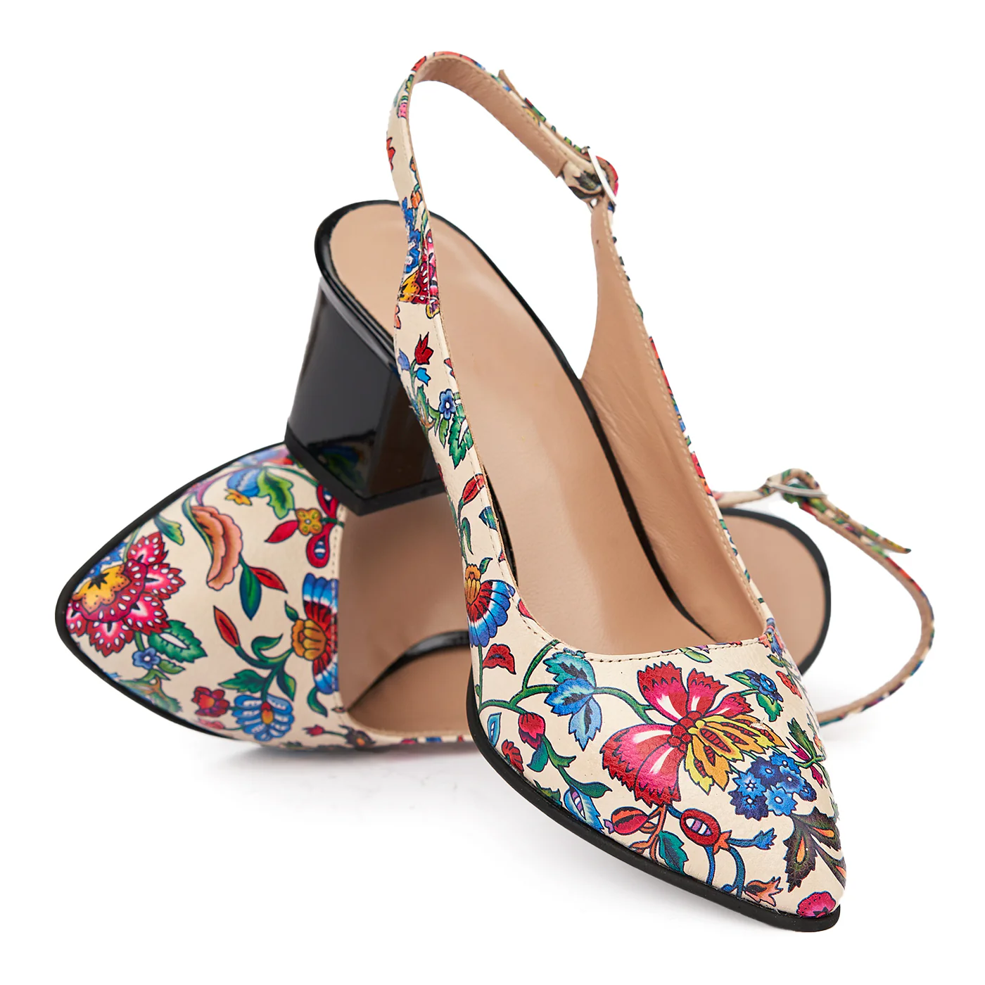 Sandale elegante din piele naturala model floral 5440 - Image 3