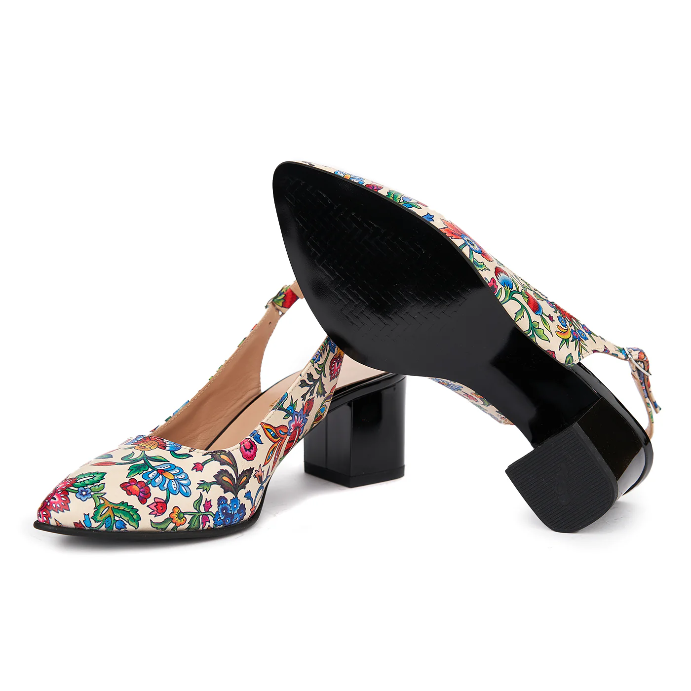 Sandale elegante din piele naturala model floral 5440 - Image 4