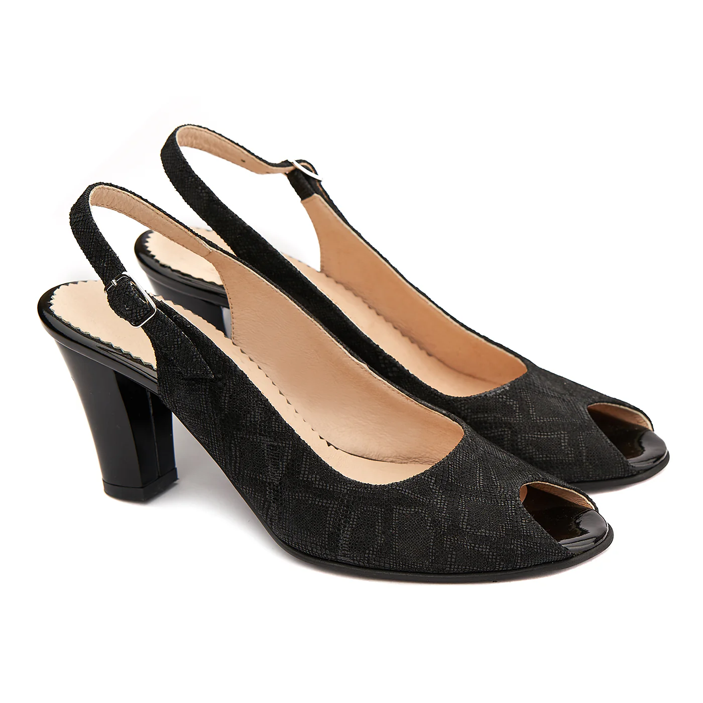 Sandale elegante din piele naturala neagra 5209 - Image 2