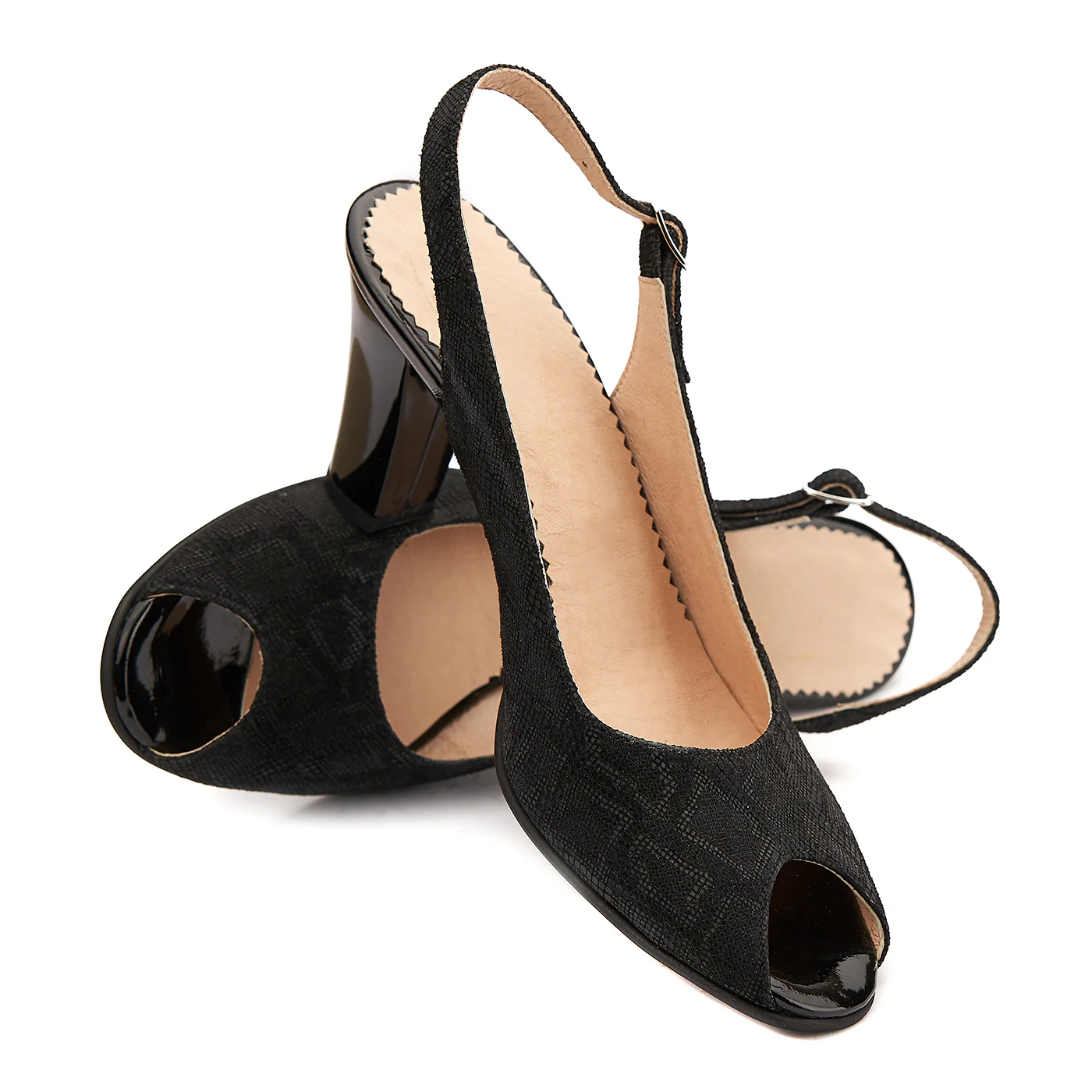 Sandale elegante din piele naturala neagra 5209 - Image 5