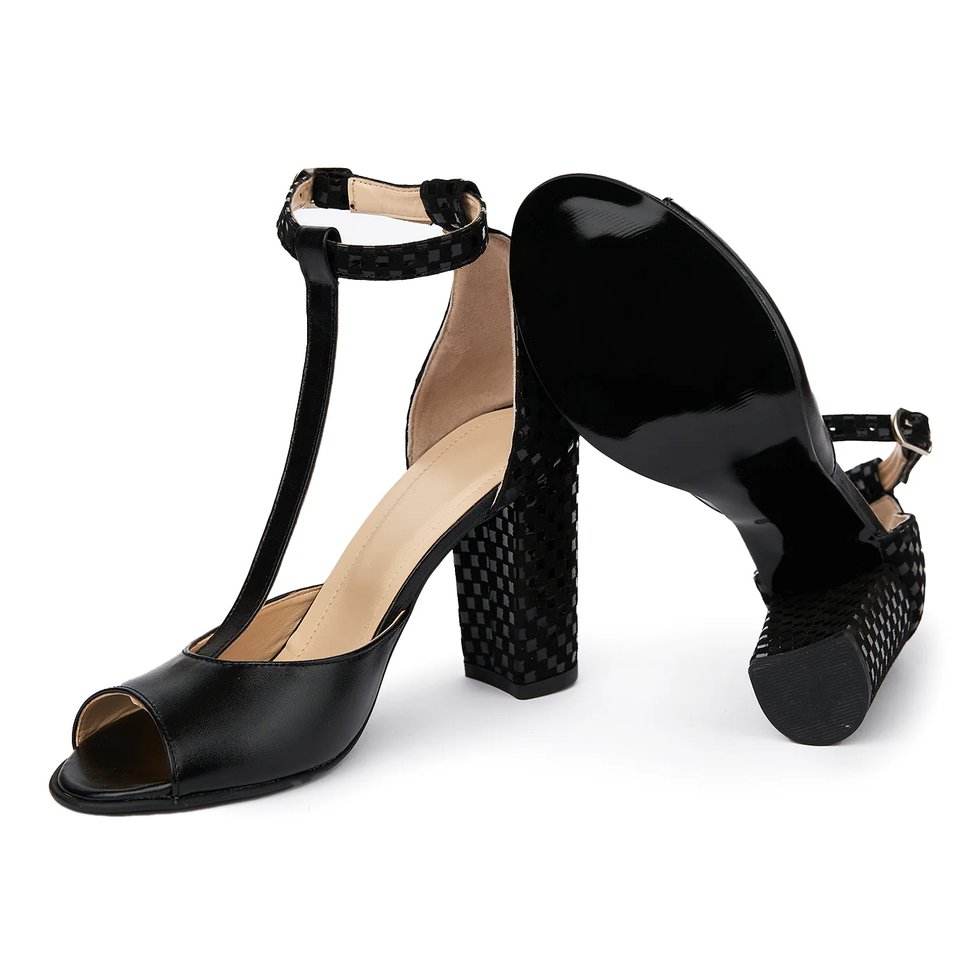 Sandale elegante din piele naturala neagra 5592 - Image 3