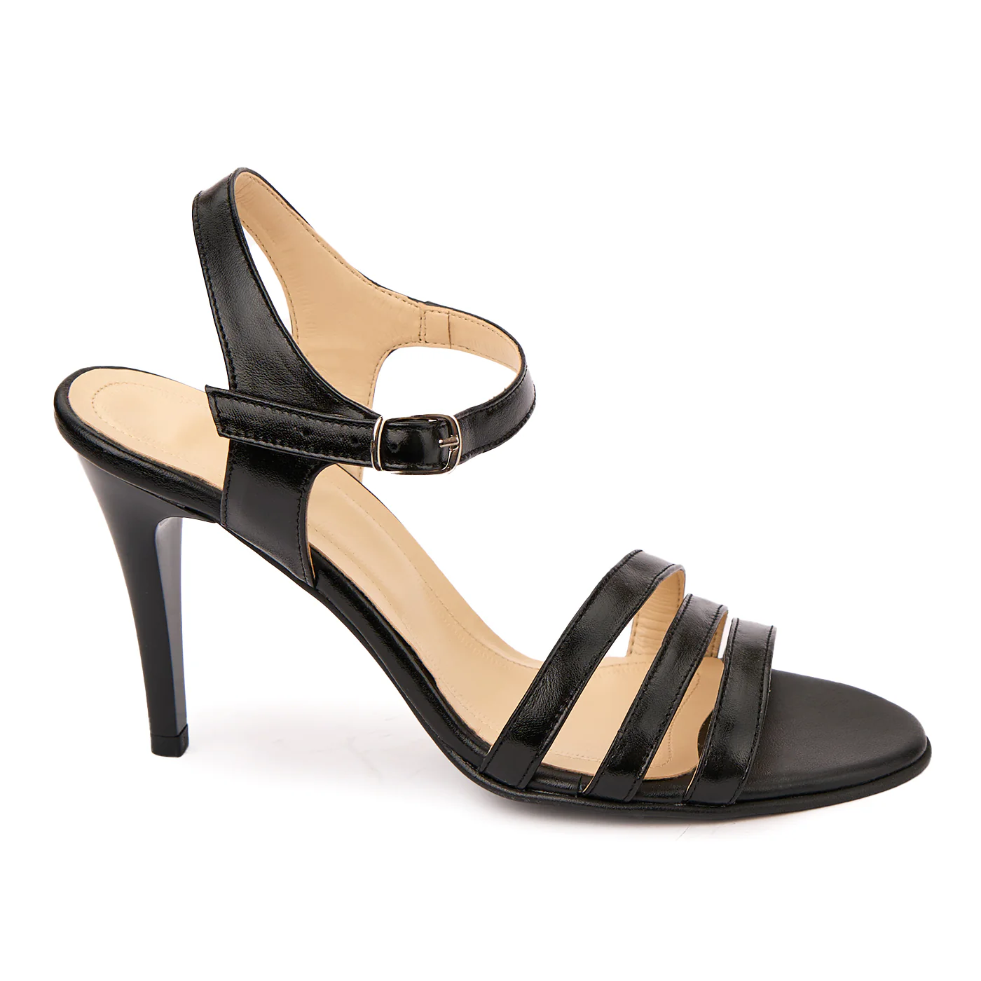 Sandale elegante din piele naturala neagra 5800