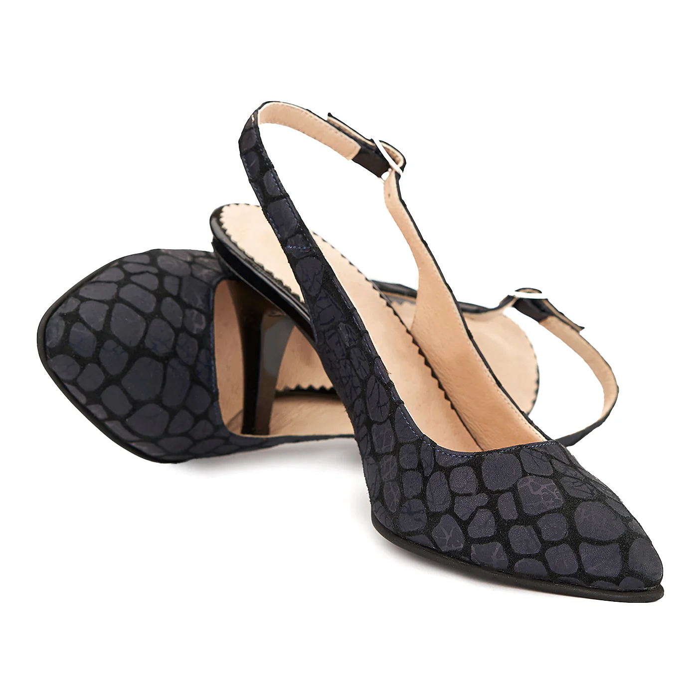 Sandale elegante din piele naturala neagra cu model 5055 - Image 4