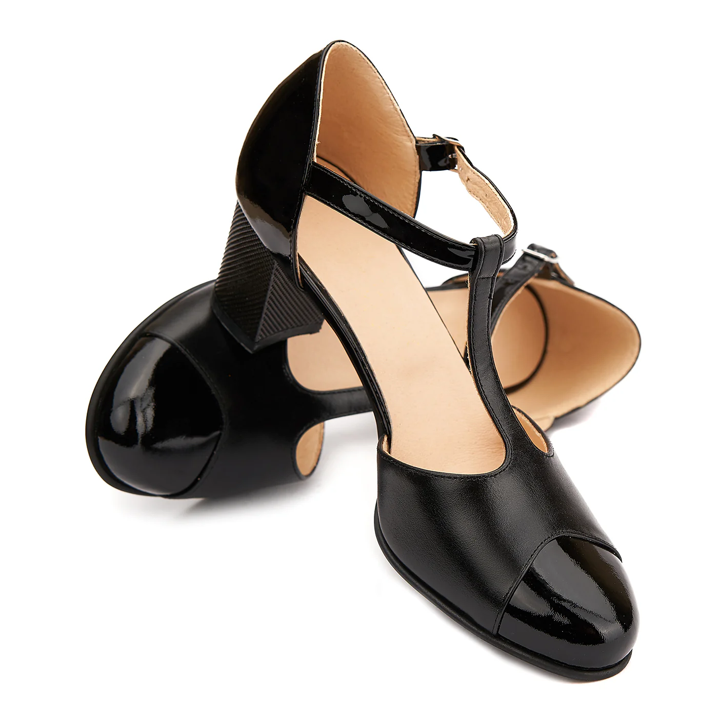 Sandale elegante din piele naturala neagra cu toc gros 5.5 cm 5207 - Image 5